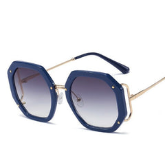 Women's Oversized Square 'Patty Betina' Metal Sunglasses