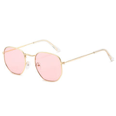 Women's  Vintage Square 'White Flower Girl' Metal  Sunglasses