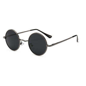 Men's Polarized Round 'Black Blaze' Metal Sunglasses