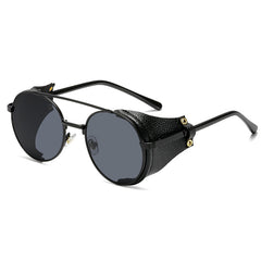 Men's  Round Steampunk 'Knight of the Jungle' Metal Sunglasses