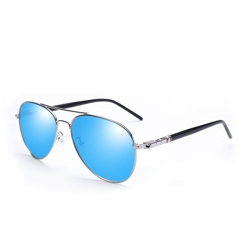 Men's Polarized Pilot 'Elija Castor' Metal Sunglasses