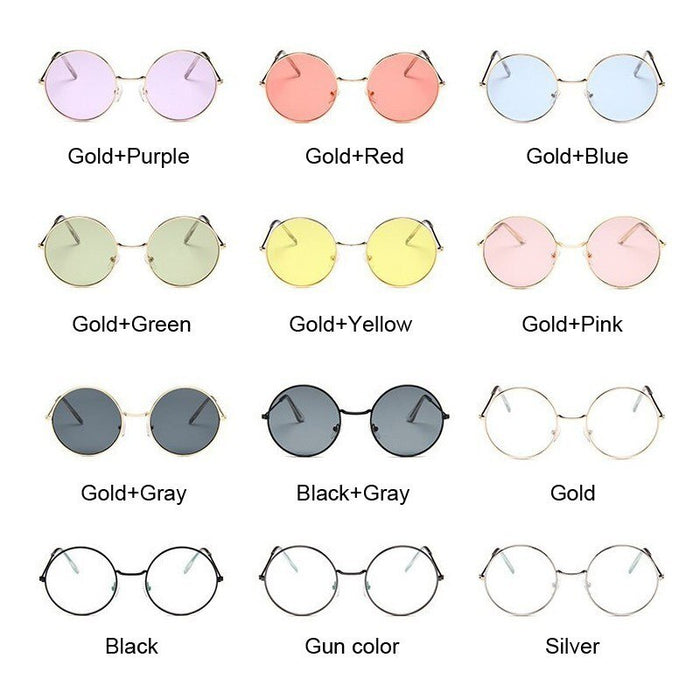 Women's Small Round 'Mystery Furry' Metal Sunglasses