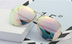 Women's Oversized Transparent Glasses  'Simple Paradis'  Metal Sunglasses