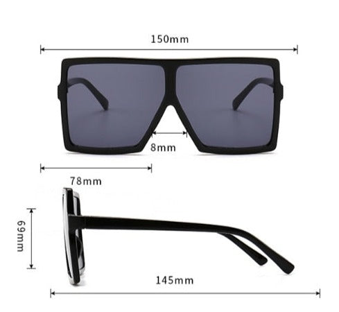 Women's Big Frame Oversized 'Sun Deemers' Square Sunglasses