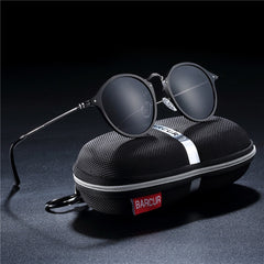 Men's Vintage Round 'Black Pearl' Metal Sunglasses