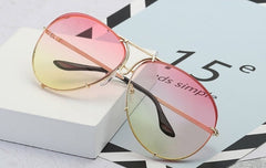 Women's Oversized Transparent Glasses  'Simple Paradis'  Metal Sunglasses