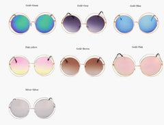 Women's Vintage Round 'The Big' Metal Sunglasses