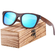 Men's Polarized Square 'Ski Mask' Bamboo Sunglasses