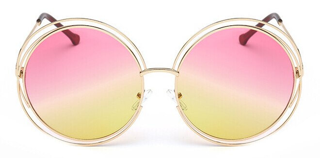 Women's Vintage Round 'The Big' Metal Sunglasses