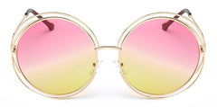 Women's Vintage Round 'The Big' Metal Sunglasses