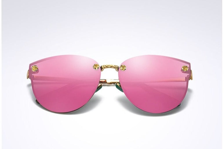 Women's Polarized Pilot 'Princes Tiana' Metal Sunglasses