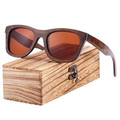 Men's Polarized Square 'Ski Mask' Bamboo Sunglasses