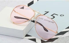 Women's Oversized Transparent Glasses  'Simple Paradis'  Metal Sunglasses