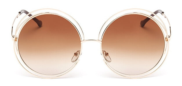 Women's Vintage Round 'The Big' Metal Sunglasses