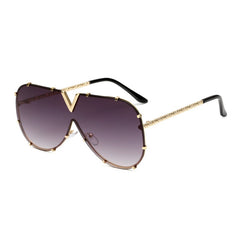 Men's Oversized Pilot ' Constantine II' Metal Sunglasses