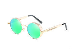 Women's Steampunk Round 'Moby Dick' Metal Sunglasses