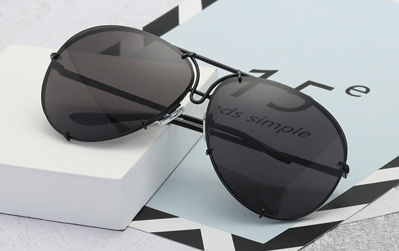 Women's Oversized Transparent Glasses  'Simple Paradis'  Metal Sunglasses