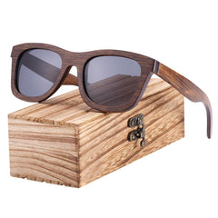 Men's Polarized Square 'Ski Mask' Bamboo Sunglasses