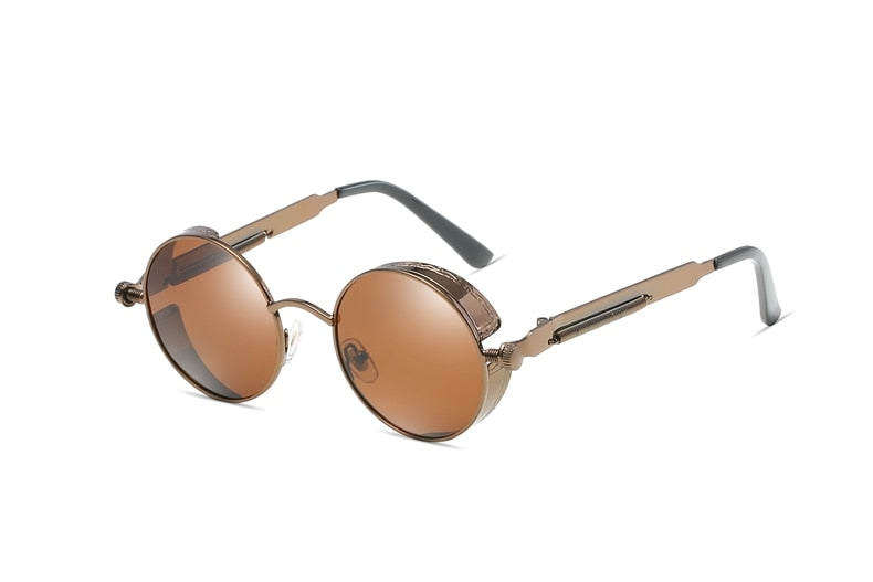Women's Steampunk Round 'Moby Dick' Metal Sunglasses