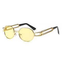 Women's Steampunk Round 'Dark Halo' Metal Sunglasses