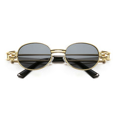 Women's Steampunk Round 'Dark Halo' Metal Sunglasses