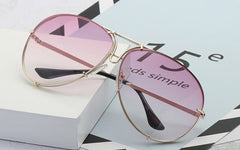 Women's Oversized Transparent Glasses  'Simple Paradis'  Metal Sunglasses