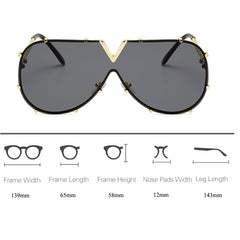 Men's Oversized Pilot ' Constantine II' Metal Sunglasses