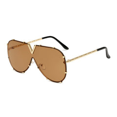 Men's Oversized Pilot ' Constantine II' Metal Sunglasses