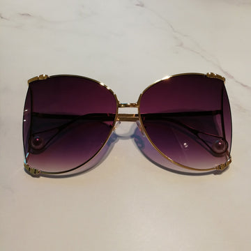 Women's Oversized 'Fine Peak' Metal Sunglasses