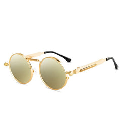 Men's Retro Round 'Little John' Metal Sunglasses