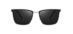 Men's Polarized Square 'Black Shadow' Metal Sunglasses