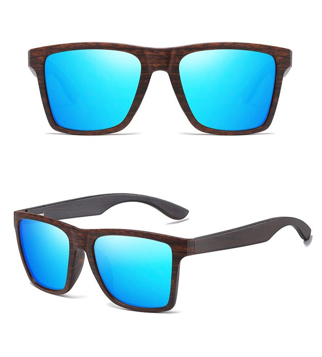 Men's Polarized Square 'Glares' Wooden Sunglasses