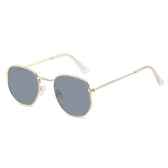 Women's  Vintage Square 'White Flower Girl' Metal  Sunglasses