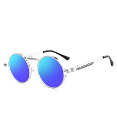 Men's Retro Round 'Little John' Metal Sunglasses