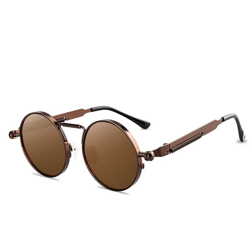 Men's Retro Round 'Little John' Metal Sunglasses