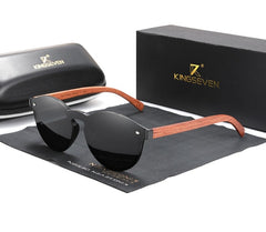 Men's Rimless 'Raja Summer' Wooden Sunglasses