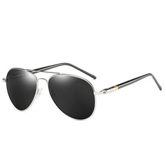 Men's Polarized Pilot 'Elija Castor' Metal Sunglasses