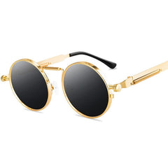 Men's Retro Round 'Little John' Metal Sunglasses