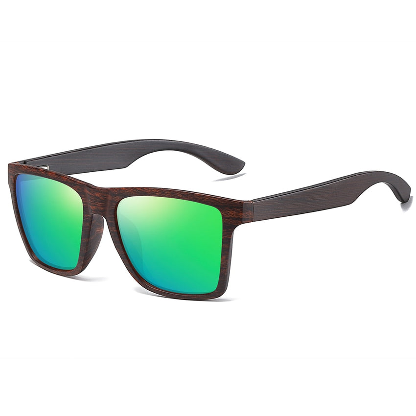 Men's Polarized Square 'Glares' Wooden Sunglasses