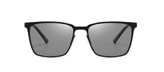 Men's Polarized Square 'Black Shadow' Metal Sunglasses