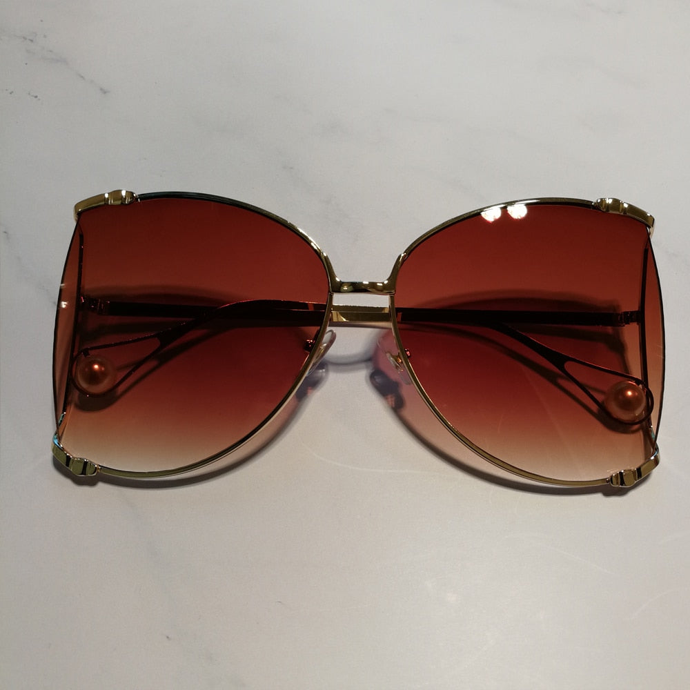 Women's Oversized 'Fine Peak' Metal Sunglasses