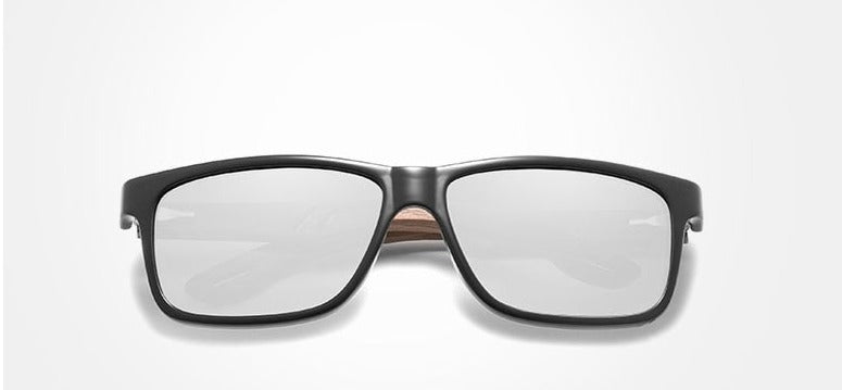 Men's Vintage Square 'Sun And Moon'  Wooden Sunglasses
