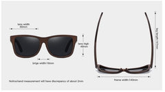 Men's Polarized Square 'Sunstastic' Bamboo Sunglasses