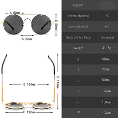 Men's Vintage Round 'Avalanche' Metal Sunglasses