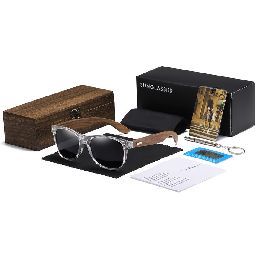 Women's Transparent Polarized 'Real Summer' Wooden Sunglasses