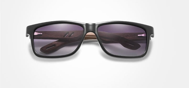 Men's Vintage Square 'Sun And Moon'  Wooden Sunglasses