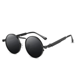 Men's Retro Round 'Little John' Metal Sunglasses