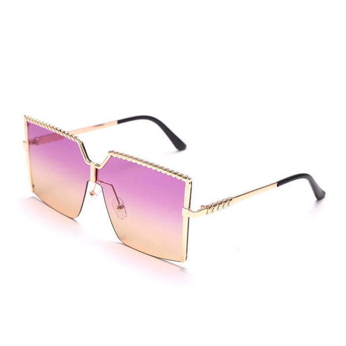 Women's Oversized Square 'Everyday Frame' Metal Sunglasses