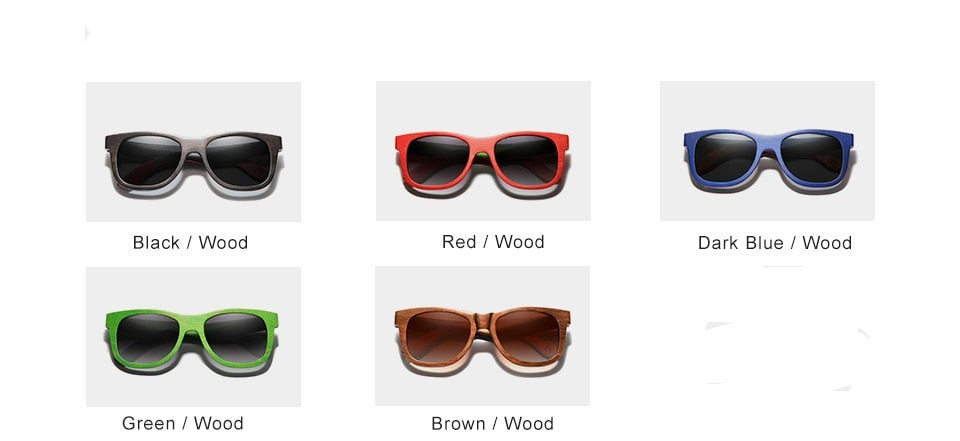 Men's Square Polarized 'St Bernard' Wooden Sunglasses