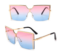 Women's Oversized Square 'Everyday Frame' Metal Sunglasses